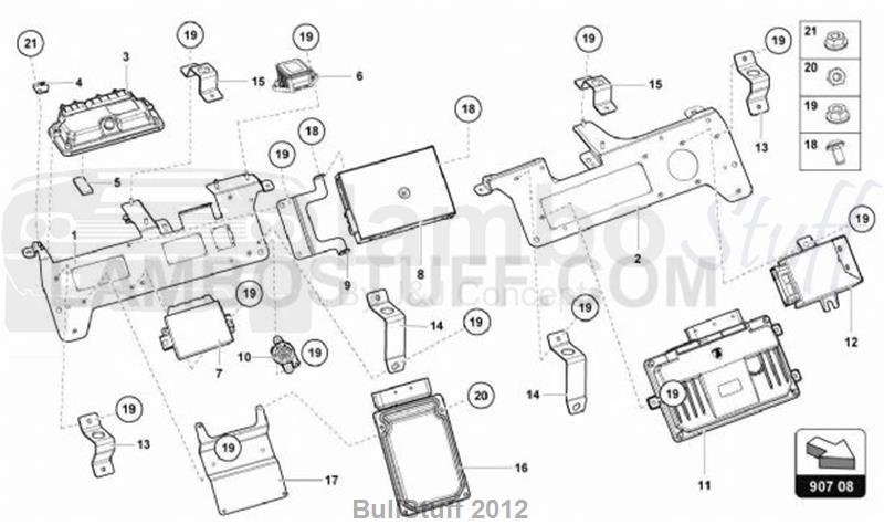 2015 Lamborghini AVENTADOR LP700-4 COUPE USA RETAINER FOR CONTROL UNITS (907.08.00)